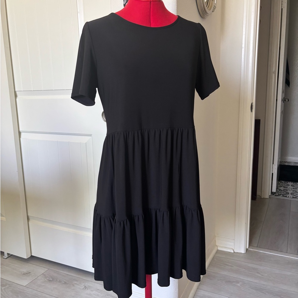 Elegant Black Tiered Mini Dress